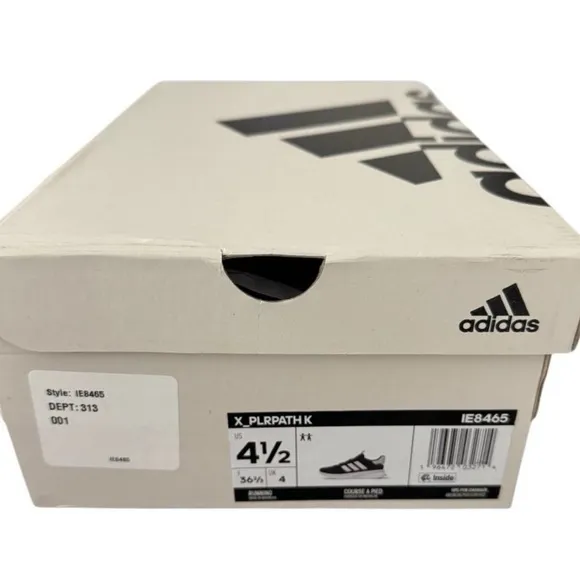 Adidas XPLR Path Sneakers IE8465 Cloudfoam Midsole Shoes Kids 4.5 Black White