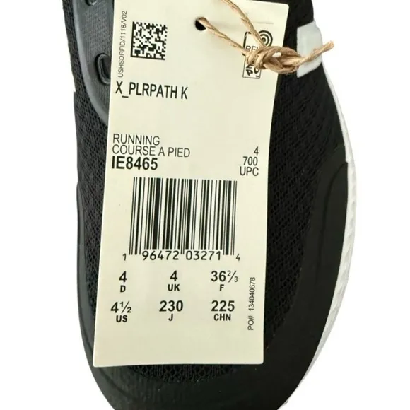 Adidas XPLR Path Sneakers IE8465 Cloudfoam Midsole Shoes Kids 4.5 Black White