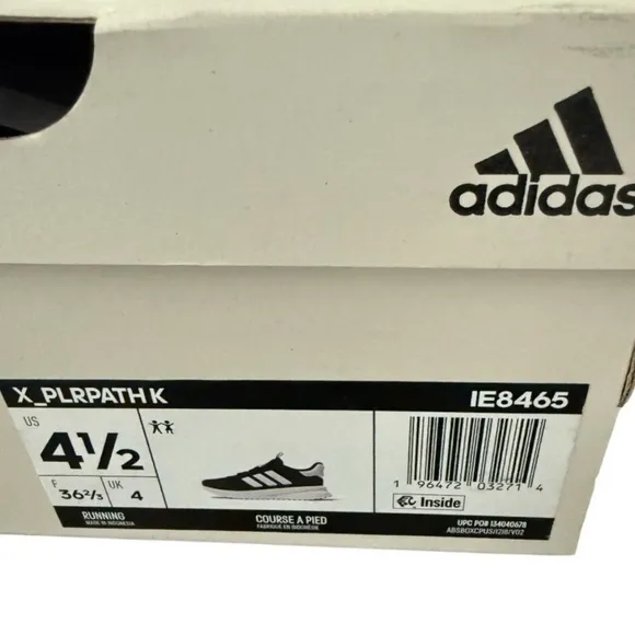Adidas XPLR Path Sneakers IE8465 Cloudfoam Midsole Shoes Kids 4.5 Black White