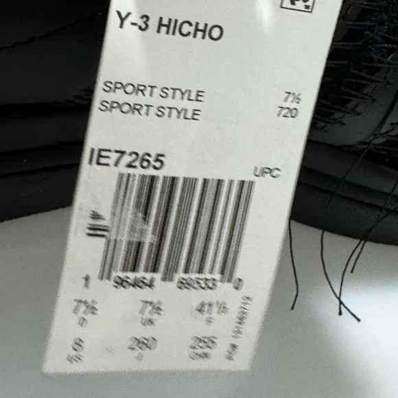 Adidas Y-3 Hicho Shashiko Black Shoes Sneakers Men's Size 8 IE7265