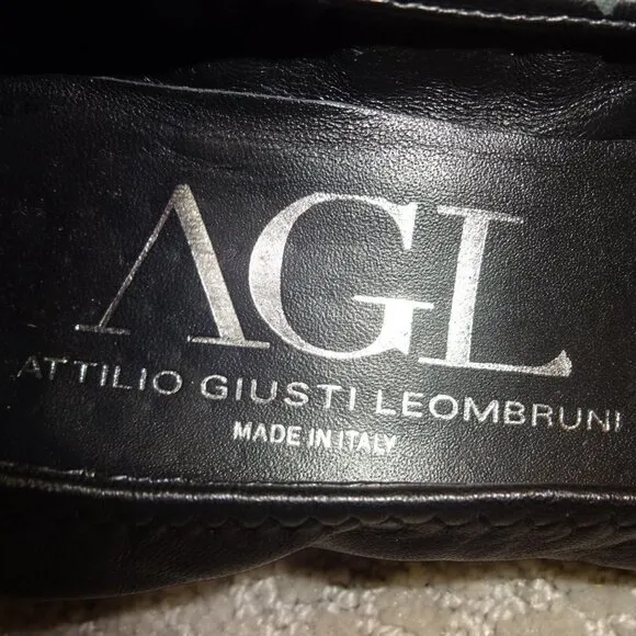 AGL Attilio Giusti Leombruni Womens Size 37.5 Black Monika Cap Toe Pump Shoes