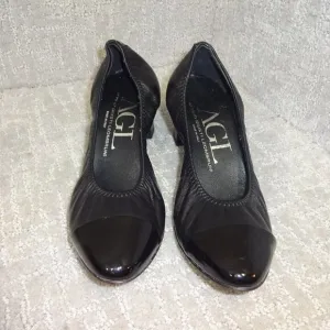 AGL Attilio Giusti Leombruni Womens Size 37.5 Black Monika Cap Toe Pump Shoes