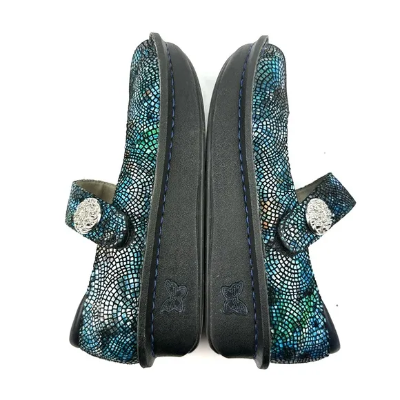 Alegria Paloma Fandamonium Mary Jane Shoes 37 Blue Leather Comfort Womens