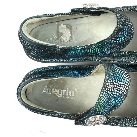 Alegria Paloma Fandamonium Mary Jane Shoes 37 Blue Leather Comfort Womens
