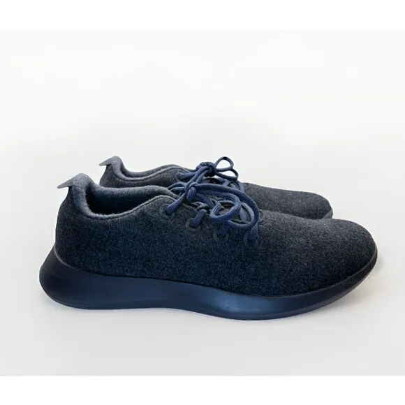 Allbirds Wool Runner Mizzles Men’s Sz 12 Navy Blue Water Repellent Running Shoes