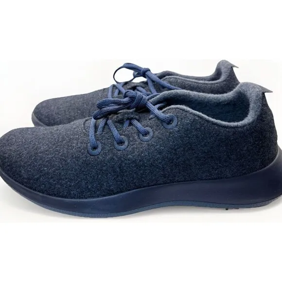 Allbirds Wool Runner Mizzles Men’s Sz 12 Navy Blue Water Repellent Running Shoes