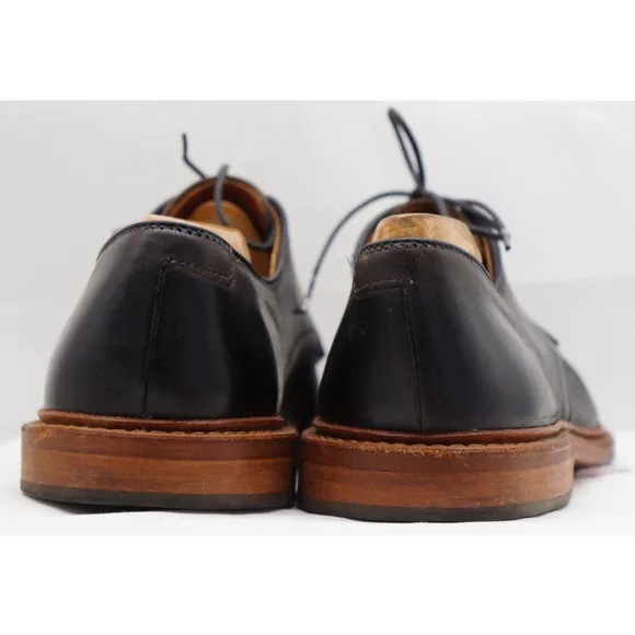 Allen Edmonds Academy Oxford Derby Shoes Mens 9.5 D Black Leather Lace Up USA