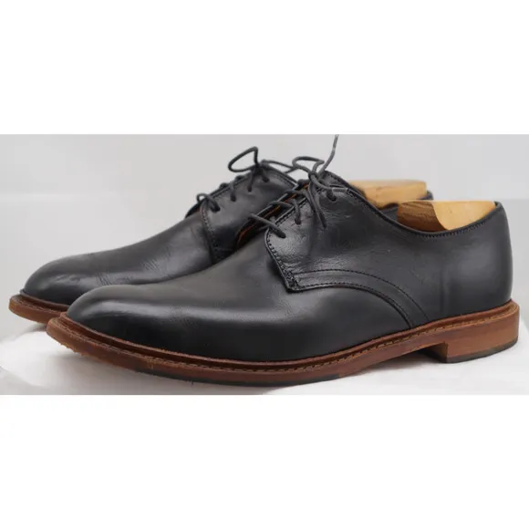 Allen Edmonds Academy Oxford Derby Shoes Mens 9.5 D Black Leather Lace Up USA