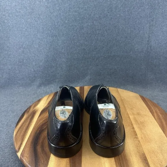 Allen Edmonds All Leather Black Saddle Polo Oxford Dress Work Shoes 8201 Sz 9E