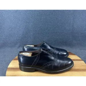 Allen Edmonds All Leather Black Saddle Polo Oxford Dress Work Shoes 8201 Sz 9E