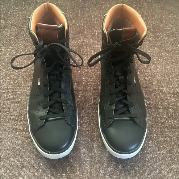 Allen Edmonds Alpha Hight Top Sneakers Black Shoes Size 9D