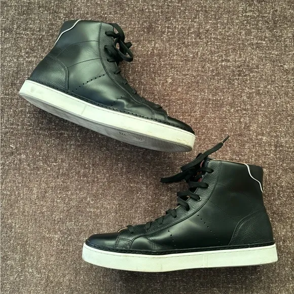 Allen Edmonds Alpha Hight Top Sneakers Black Shoes Size 9D