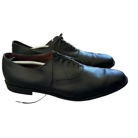 Allen Edmonds Black Carlyle Plain Toe Leather Cedar Oxford Shoes Size 15D