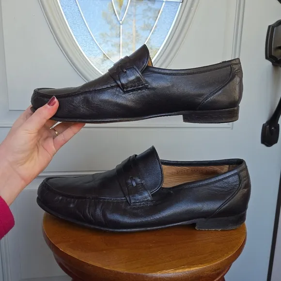 Allen Edmonds Black Leather Penny Loafer Shoes