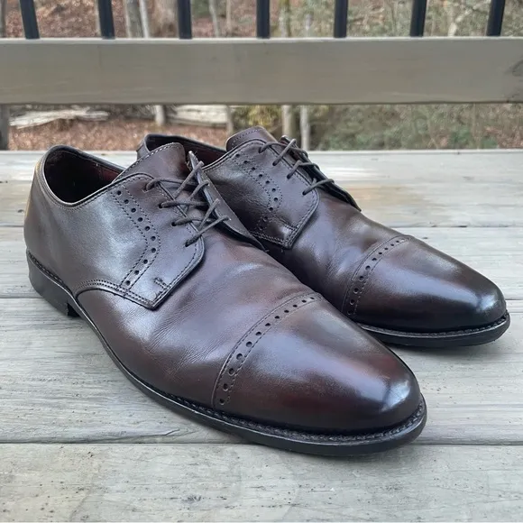 Allen Edmonds Clifton Dark Brown Leather Cap Toe Oxford Shoes size 11.5 D