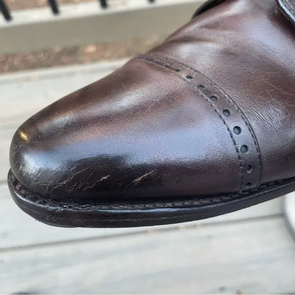 Allen Edmonds Clifton Dark Brown Leather Cap Toe Oxford Shoes size 11.5 D