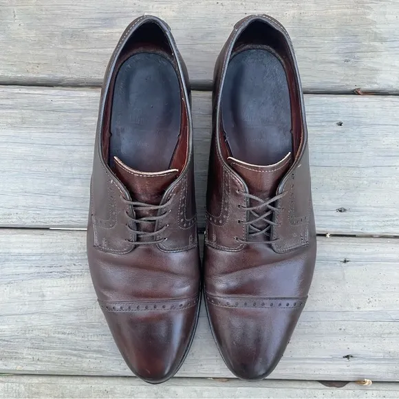 Allen Edmonds Clifton Dark Brown Leather Cap Toe Oxford Shoes size 11.5 D
