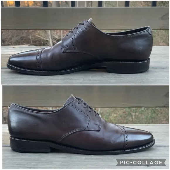 Allen Edmonds Clifton Dark Brown Leather Cap Toe Oxford Shoes size 11.5 D