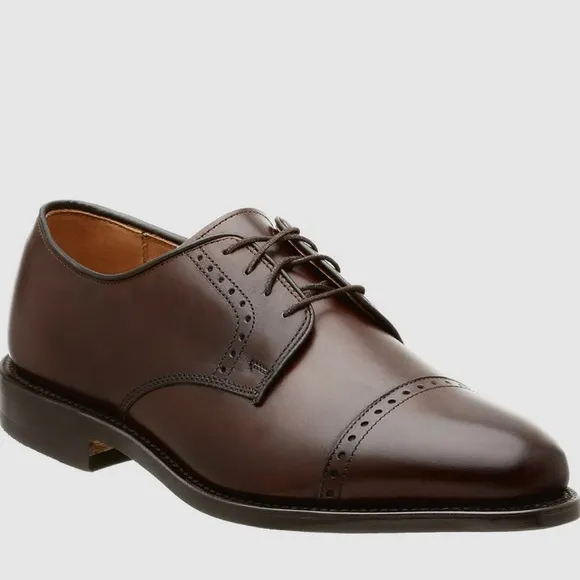 Allen Edmonds Clifton Dark Brown Leather Cap Toe Oxford Shoes size 11.5 D
