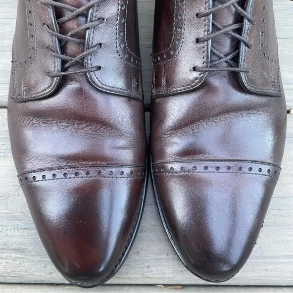 Allen Edmonds Clifton Dark Brown Leather Cap Toe Oxford Shoes size 11.5 D