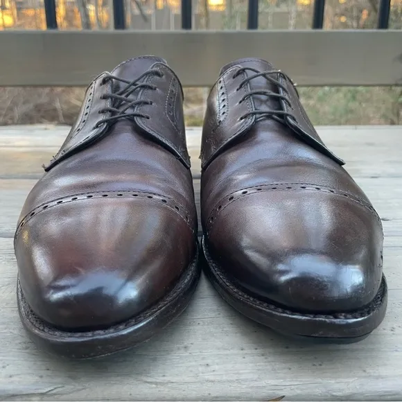 Allen Edmonds Clifton Dark Brown Leather Cap Toe Oxford Shoes size 11.5 D