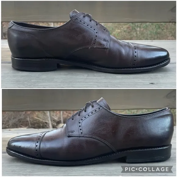Allen Edmonds Clifton Dark Brown Leather Cap Toe Oxford Shoes size 11.5 D