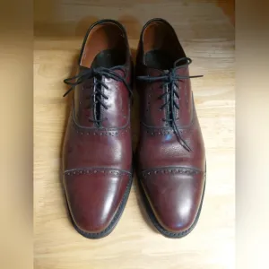 Allen Edmonds Hale Cap Toe Lace Up Oxfords Dress Shoes Burnished Burgundy 9B