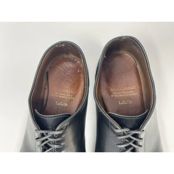 Allen Edmonds Lasalle Black Leather Split Toe Derby Shoes Mens Size 8.5 D