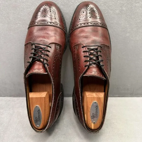 Allen Edmonds Lexington Mens Size 8.5 (D) Wingtip Oxford Burgundy Cap Toe USA