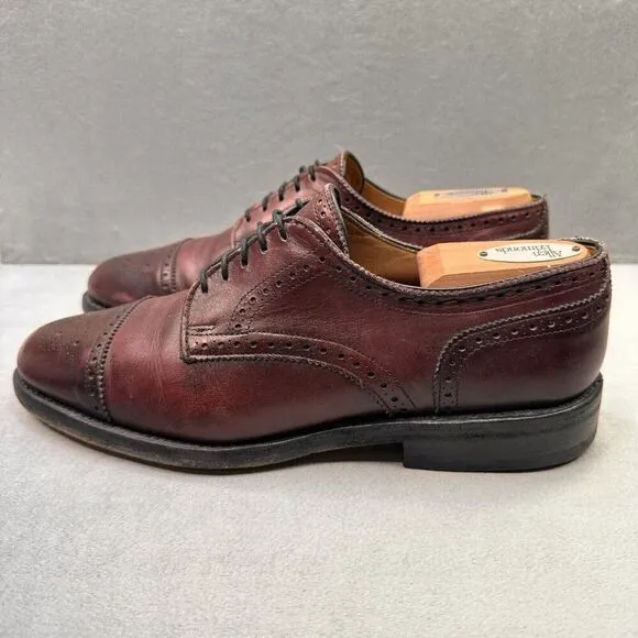 Allen Edmonds Lexington Mens Size 8.5 (D) Wingtip Oxford Burgundy Cap Toe USA