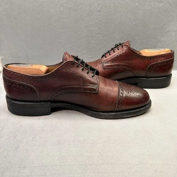 Allen Edmonds Lexington Mens Size 8.5 (D) Wingtip Oxford Burgundy Cap Toe USA