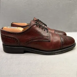 Allen Edmonds Lexington Mens Size 8.5 (D) Wingtip Oxford Burgundy Cap Toe USA