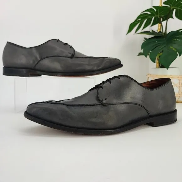 Allen Edmonds Men's Apollo Gray Leather Apron Toe Lace-Up Oxford Shoes Size 14