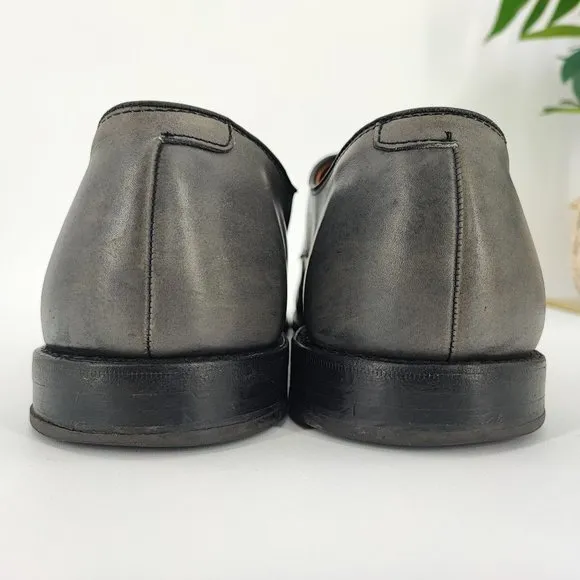 Allen Edmonds Men's Apollo Gray Leather Apron Toe Lace-Up Oxford Shoes Size 14