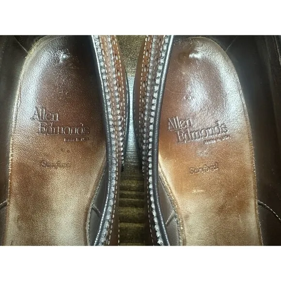 ALLEN EDMONDS Sanford Brogue Oxford Brown Cap Toe Dress Shoes Men's 12 AA