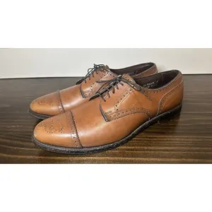 ALLEN EDMONDS Sanford Brogue Oxford Brown Cap Toe Dress Shoes Men's 12 AA