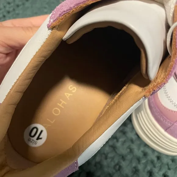 ALOHAS TB.87 Women's White &amp; Purple Rubber‎ Sole Low Top Anthropologie NWOT