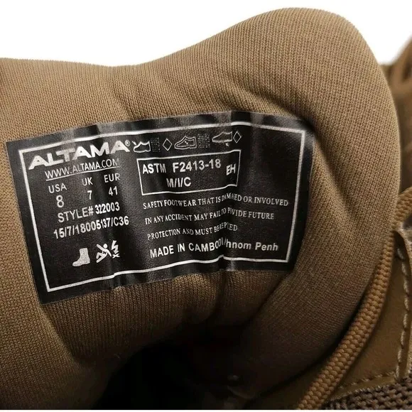 Altama Raptor (Mens Size 8) Safety Toe Coyote Tan 8&quot; Tactical Boots Lace Up‎