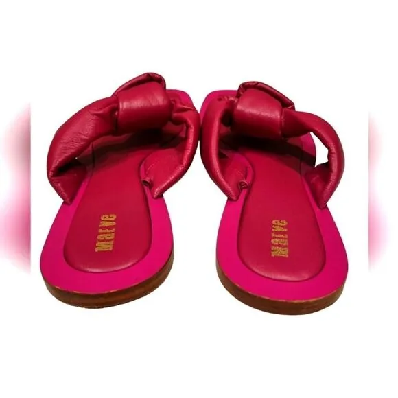 ANTHROPOLOGIE Maeve Leather Puffy Knotted Sandals Shoes Square Toe | 9