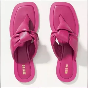 ANTHROPOLOGIE Maeve Leather Puffy Knotted Sandals Shoes Square Toe | 9