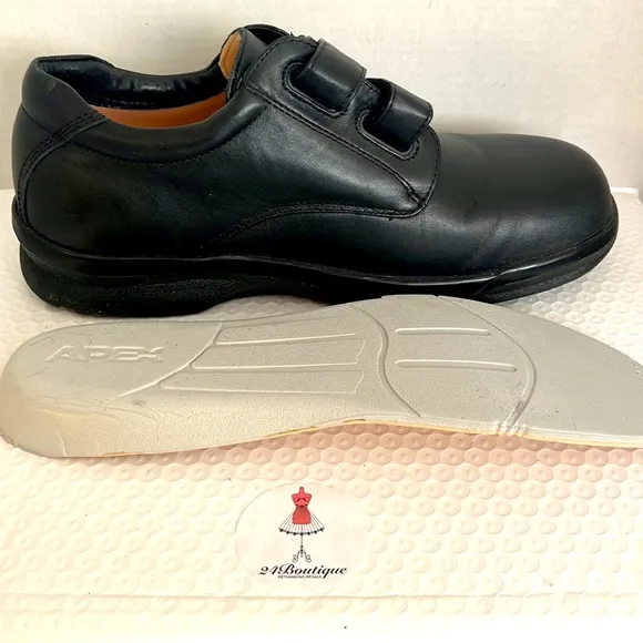 Apex Black Ambulator/Orthopedic/Comfort Shoes Velcro Closure