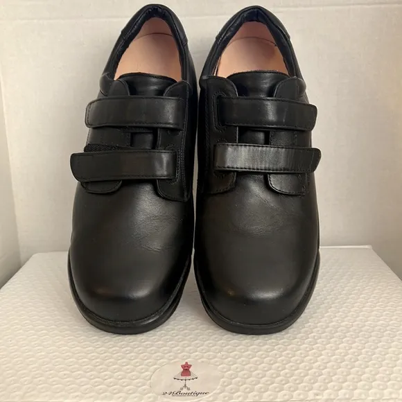 Apex Black Ambulator/Orthopedic/Comfort Shoes Velcro Closure
