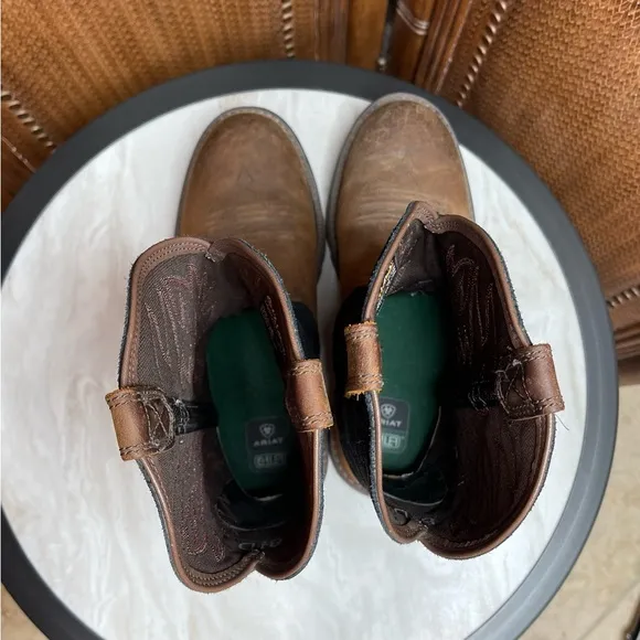 Ariat Groundbreaker Pull On Work Boots. Western Flair. Size 8 1/2