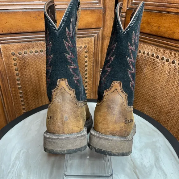 Ariat Groundbreaker Pull On Work Boots. Western Flair. Size 8 1/2