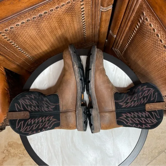 Ariat Groundbreaker Pull On Work Boots. Western Flair. Size 8 1/2