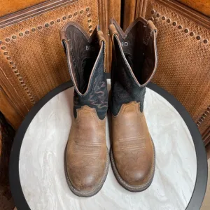 Ariat Groundbreaker Pull On Work Boots. Western Flair. Size 8 1/2