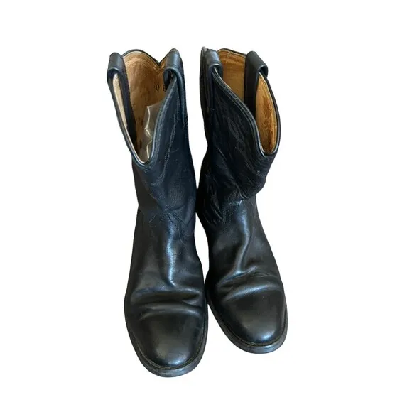 Ariat Mens Heritage Roper Boots 10 B‎ Black Leather Cowboy Western