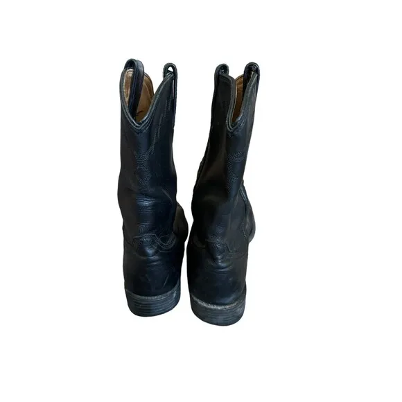 Ariat Mens Heritage Roper Boots 10 B‎ Black Leather Cowboy Western