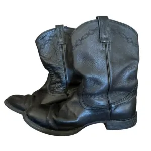 Ariat Mens Heritage Roper Boots 10 B‎ Black Leather Cowboy Western