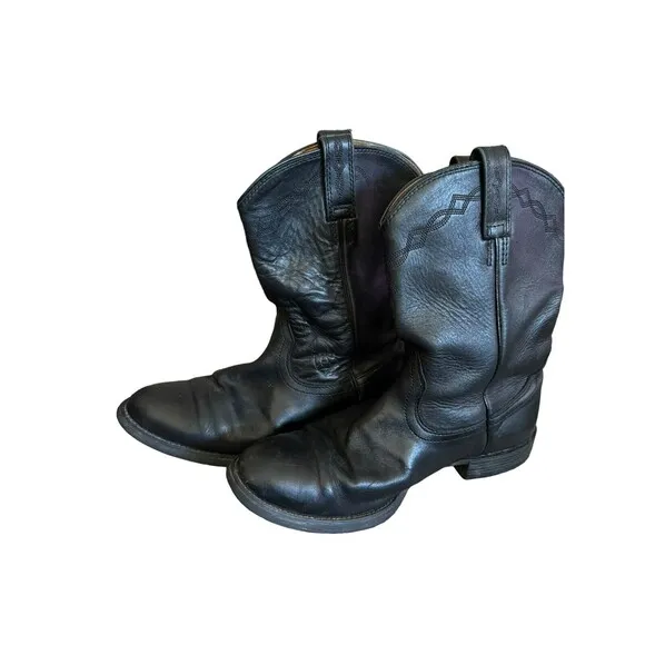 Ariat Mens Heritage Roper Boots 10 B‎ Black Leather Cowboy Western